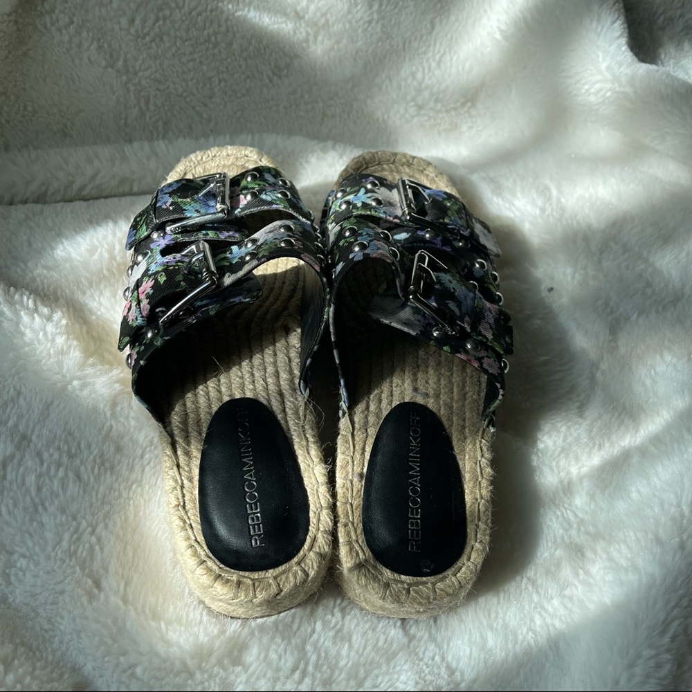 Rebecca Minkoff Women’s Jodi Slide Sandals,Black Flower - Picture 9 of 15